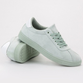 Ideal Shoes Zapatos con cordones en verde menta 4
