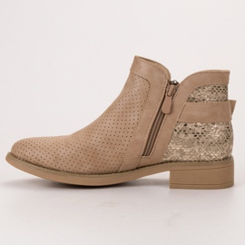 Bestelle Botas con estampado de serpiente en beige 4