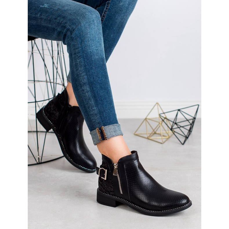 Bestelle Botas negras con estampado de serpiente negro 1