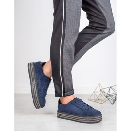 Bestelle Zapatos deportivos de gamuza azul marino 4