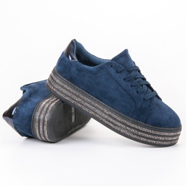 Bestelle Zapatos deportivos de gamuza azul marino 2