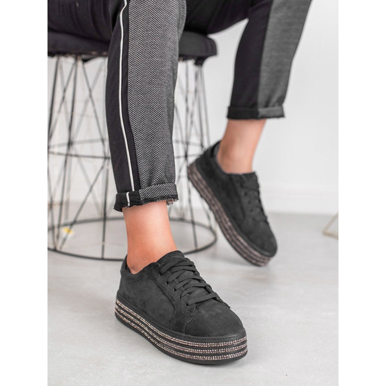 Bestelle Zapatos deportivos de gamuza negro 1