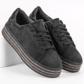 Bestelle Zapatos deportivos de gamuza negro 3