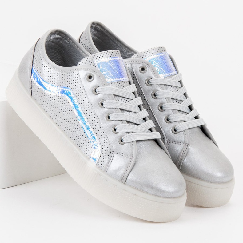 SHELOVET Zapatos casuales para mujer gris 2