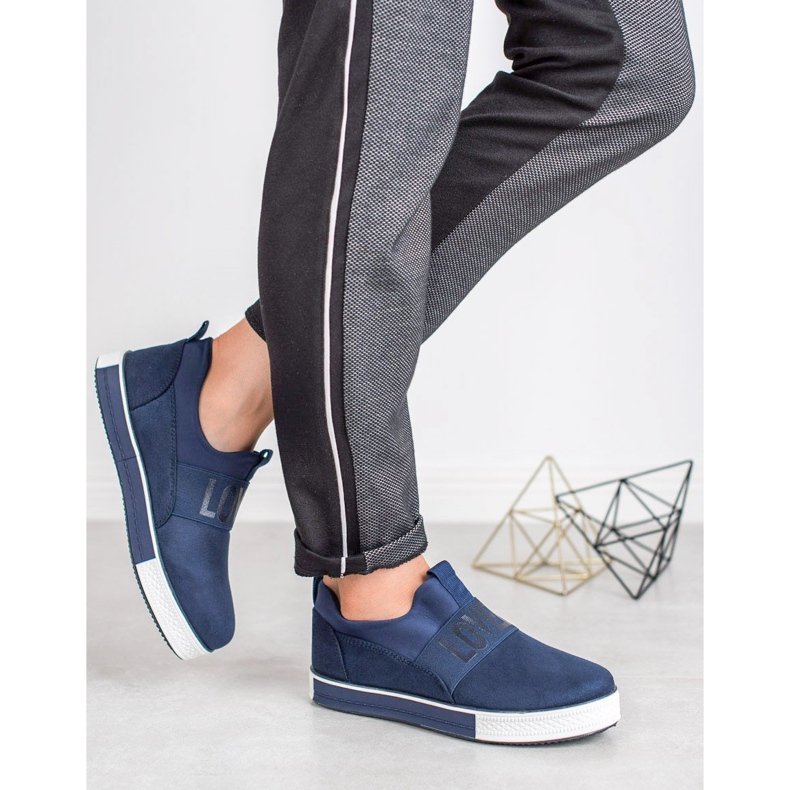 SHELOVET Zapatos sin cordones de gamuza azul verde 1