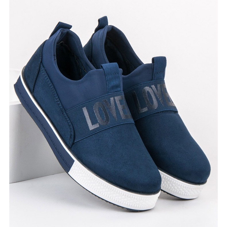 SHELOVET Zapatos sin cordones de gamuza azul verde 2