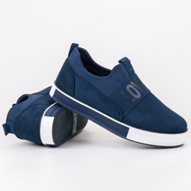 SHELOVET Zapatos sin cordones de gamuza azul verde 3