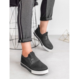 SHELOVET Zapatos sin cordones de gamuza negro 3