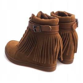 Deportivas Ante Boho Fringe 2030 Camel marrón 1