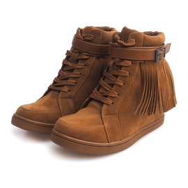 Deportivas Ante Boho Fringe 2030 Camel marrón 3