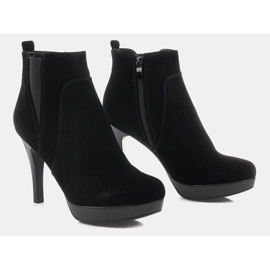 Botas de tacón alto J0084-1 Cremallera negra negro 2