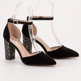 Weide Zapatos de tacón con purpurina negro 2