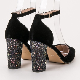 Weide Zapatos de tacón con purpurina negro 3