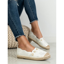 SHELOVET Alpargatas Con Perlas gris 4