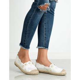 SHELOVET Alpargatas Con Perlas gris 2