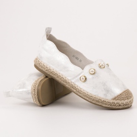 SHELOVET Alpargatas Con Perlas gris 1