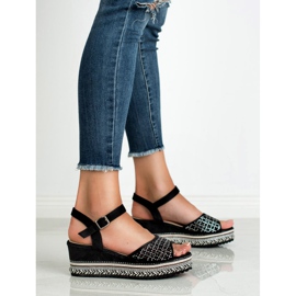 Groto Gogo Sandalias de ante con circonita negro 4