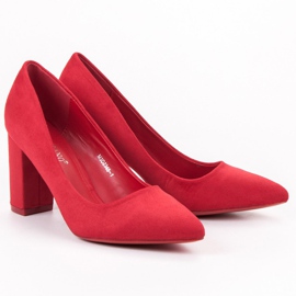 SHELOVET Bombas de gamuza rojo 1
