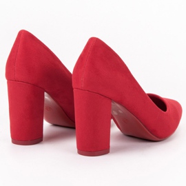 SHELOVET Bombas de gamuza rojo 2