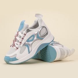 SHELOVET Calzado deportivo cómodo blanco azul 2
