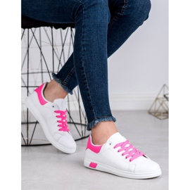 Ideal Shoes Calzado deportivo para mujer blanco rosado 2