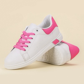 Ideal Shoes Calzado deportivo para mujer blanco rosado 1