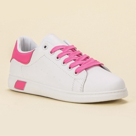 Ideal Shoes Calzado deportivo para mujer blanco rosado 3