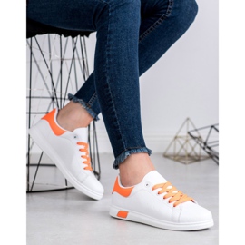 Ideal Shoes Calzado deportivo para mujer blanco naranja 4