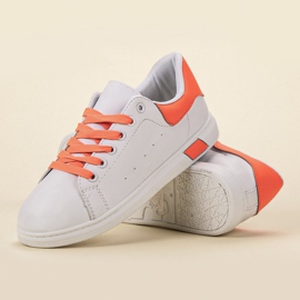 Ideal Shoes Calzado deportivo para mujer blanco naranja 3
