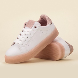 SHELOVET Zapatos deportivos blancos rosado 1