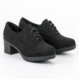 Primavera Botines con cordones en un poste negro 1