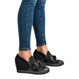 Vinceza Vicios de zapatos de cuña negro 3