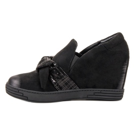 Vinceza Vicios de zapatos de cuña negro 1