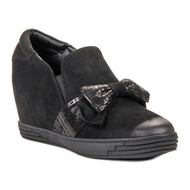 Vinceza Vicios de zapatos de cuña negro 2