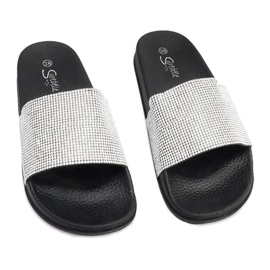 Pantuflas Brillantes Lentejuelas SL-32 Negra gris 3