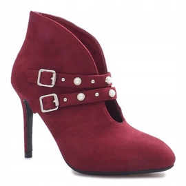 Botas granate con tacón alto Kaia rojo 2