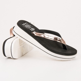 SHELOVET Chanclas de cuña amarillo 4