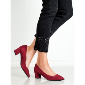 Small Swan Zapatos cómodos de gamuza rojo 6