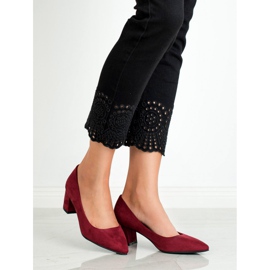 Small Swan Zapatos cómodos de gamuza rojo 5