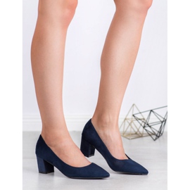 Small Swan Zapatos cómodos de gamuza azul 1