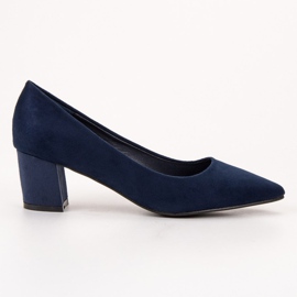 Small Swan Zapatos cómodos de gamuza azul 2