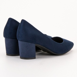 Small Swan Zapatos cómodos de gamuza azul 3