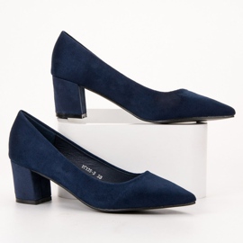 Small Swan Zapatos cómodos de gamuza azul 4