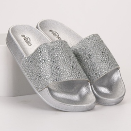 Evento Pantuflas plateadas para mujer gris 1