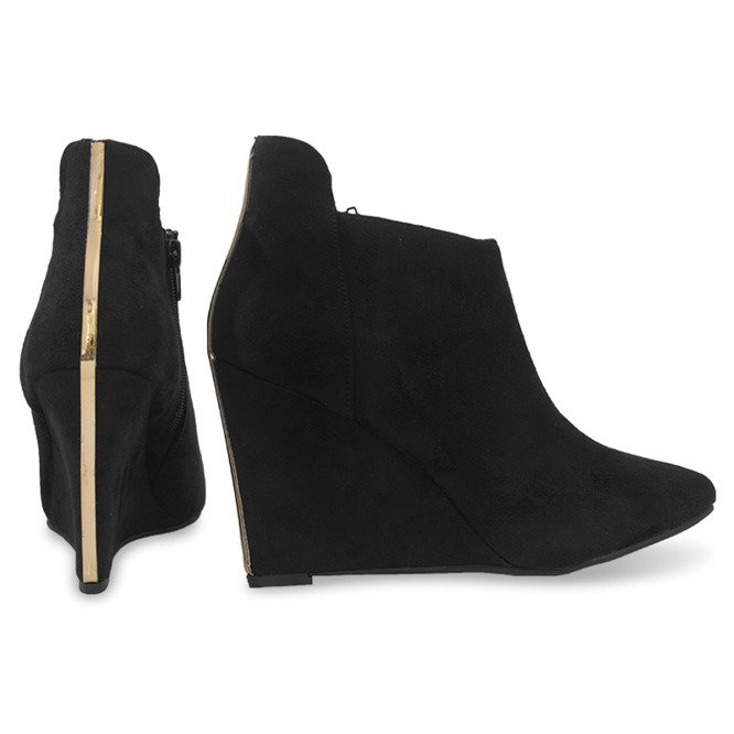 Zapatos de Salón con Cuña de Ante TL01-1 Negro 1