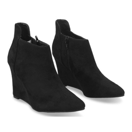 Zapatos de Salón con Cuña de Ante TL01-1 Negro 2