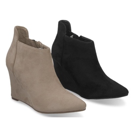 Zapatos de Salón con Cuña de Ante TL01-1 Negro 3