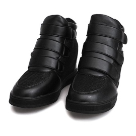 Zapatillas de cuña 7776 Negro 2 Zapatillas de cuña 7776 Negro 2