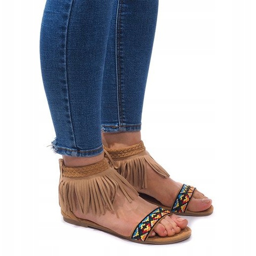 Sandalias Boho 3-2 de ante camel beige 1