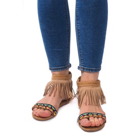 Sandalias Boho 3-2 de ante camel beige 2